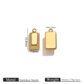 Détail du pendentif lingot d'or 15,4x7,6mm en acier inoxydable pour création bijoux - Pendentif Lingot d'Or Lisse Petit