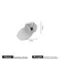 Perle hexagonale 10mm en acier inoxydable plaqué or 18K pour la création de bijoux - Argent (SA)