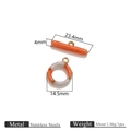 Detaillierte Größenangaben für Marmor-Edelstahl-OT-Knebelverschluss für Schmuckherstellung - Knebelverschluss Set / Orange