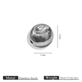 Perle irrégulière en acier inoxydable argenté texturé 15mm pour bijoux DIY - Argent (SC)
