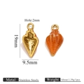Pendentif coquillage orange en acier inoxydable pour bracelets et bijoux DIY - Conque Goutte Or Style 3-Orange