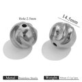 Perle irrégulière 14,5 mm en acier inoxydable texturé pour bijoux personnalisés - Argent (SD)