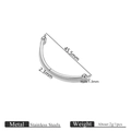 Curved stainless steel tube bead for DIY jewelry making with ball ends and 1.3mm hole - Smooth Surface (Style 01-Steel Color)
