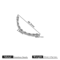 Silbernes Edelstahl-Bambus-Bogenrohr-Zubehör für DIY-Armbänder mit 48,3 mm Länge - Bambus-Design (Stil 02-Stahlfarbe)