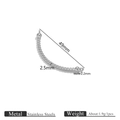 Vergoldetes Edelstahl-Geflochtene-Rohrverbindungsstück mit Perlen 49mm Länge für Schmuck - Gedrehtes Seil (Stil 03-Stahlfarbe)
