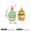 Pendentif cupcake en émail bleu et vert en acier inoxydable avec strass - Cupcake Crème Glacée 1