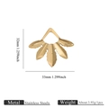 Detailansicht goldener Edelstahlfächer-Anhänger mit Maßen von 32 mm x 33 mm für Schmuck - Mehrblättriger Fächer Stil (B)