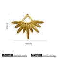 Goldener fächerförmiger Sonnenstrahl-Anhänger aus Edelstahl für DIY-Schmuck - Strahlender Blatt Stil (D)