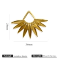 Goldener fächerförmiger Edelstahl-Anhänger 28x36mm für DIY-Schmuckherstellung - Dichter Radialer Anhänger (G)