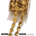 Irregular gold stainless steel hammered chain links 10.5x15mm for DIY jewelry making - Gold Hammered Ellipse Style (G4)