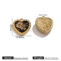 Macro view of heart-shaped stainless steel charms with gold foil and detailed dimensions - Heart Style (2)