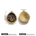 Detail of teardrop stainless steel pendant with black gold foil inlay and dimensions - Teardrop Shape (4)