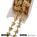 Unregelmäßige sternförmige Edelstahlkette in Goldoptik für DIY-Schmuckzubehör - Gold Sternstil (G7)