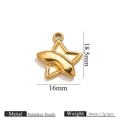 Gold star shaped stainless steel pendant charm for DIY jewelry necklaces and bracelets - Gold Star Pendant