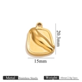 Golden stainless steel bird embossed charm pendant measuring 15x20.3mm for DIY jewelry - Gold Irregular Pendant