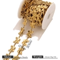 Goldene Schmetterlingsform Edelstahlkette für DIY Schmuckherstellung auf Spule - Gold Schmetterlingsstil (G10)