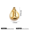 Gold stainless steel irregular water drop pendant 20.5x13mm for DIY jewelry making - Gold Waterdrop Pendant