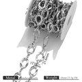 Unregelmäßige Edelstahl-Ovalgliederkette in Silber auf Spule für DIY-Schmuckherstellung - Silber Ellipsenstil (S1)