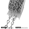 Unregelmäßige herzförmige Edelstahlkette auf weißer Spule für DIY-Schmuckherstellung - Silber Herzstil (S2)