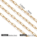 Macro detail of gold stainless steel wave chain with 2.4mm by 6mm irregular links - Golden Peanut Chain 2.4mm Wide
