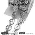 Unregelmäßige Edelstahlkette mit texturierten ovalen Metallscheiben in Silberoptik - Silber Gehämmerter Rundplattenstil (S5)