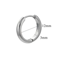 Polished silver stainless steel hoop earring variant with 12mm diameter size - Thin Small Style / Steel