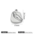 Abstract silver stainless steel pendant with dimensions 20.3mm by 15mm for jewelry making - Steel Irregular Pendant