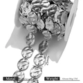 Edelstahlkette zum Basteln mit 25mm gehämmerten Scheiben für Schmuckdesign - Silber Großer Rundplattenstil (S6)