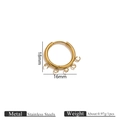 Detailed view of golden stainless steel hoop earring with five small hanging loops for DIY - 5-Loop Style (16mm) / Gold