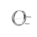 Polished silver stainless steel hoop earrings featuring 9mm inner diameter and 4mm width - Standard Small Style / Steel
