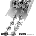 Blumen-Gliederkette aus Edelstahl für DIY-Schmuck, 15,2 mm breites florales Musterdesign - Silber Blumenstil (S9)