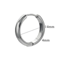 Polished silver stainless steel 14mm hoop earrings with 4mm width in a sleek huggie style - Standard Medium Style / Steel