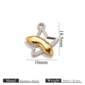 Star-shaped stainless steel pendant connector in silver and gold for DIY jewelry - Two-Tone Star Pendant