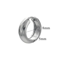 Sleek silver stainless steel huggie earring with 8mm inner diameter and 5mm width - Wide Extra Mini Style / Steel