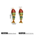 Articulated fish pendant in gradient enamel finish made of durable stainless steel - 50mm x 13mm / Movable Multicolor