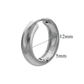 Polished silver stainless steel huggie earrings with 12mm diameter and 5mm width - Wide Small Style / Steel