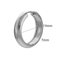 Chunky silver stainless steel hoop earrings in 14mm inner diameter with 5mm width - Wide Medium Style / Steel