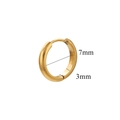 Minimalist 18K gold plated stainless steel hoop earring with 7mm inner diameter - Gold