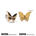 Stainless steel butterfly pendant with black enamel and small rhinestones for jewelry making - Black Rhinestone Butterfly Pendant