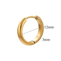 Polished 18K gold-plated stainless steel hoop earrings with 12mm inner diameter - Gold