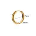 Polished 18K gold stainless steel hoop earring with 7mm inner diameter and 4mm width - Standard Extra Mini Gold Style / Gold