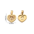 Gold plated heart pendant with frosted and smooth textures featuring a hollow letter D - Letter D - Gold