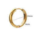 Minimalist 18K gold plated stainless steel 14mm hoop earrings with polished finish - Standard Medium Gold Style / Gold