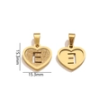 Golden heart pendant with letter E featuring glitter sand and polished finish - Letter E - Gold