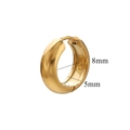 Polished 18K gold-plated stainless steel 8mm hoop earrings with a 5mm thickness - Gold