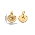 Gold plated stainless steel heart pendant with letter G and sparkly sand finish - Letter G - Gold