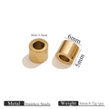 6mm vintage gold stainless steel cylinder bead for DIY bracelets with 3.5mm inner hole - 6*5*3.5