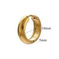 Polished 18K gold-plated stainless steel hoop earring variant with 10mm inner diameter - Gold