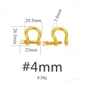 Χρυσός ανοξείδωτος κρίκος D πέταλο για χειροτεχνία δέρματος DIY, μέγεθος 23mm - Ευρωπαϊκή Αγκύλη Bow (4mm) / Χρυσό