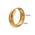 Polished 18K gold stainless steel hoop earrings with 12mm diameter and 5mm width - Gold